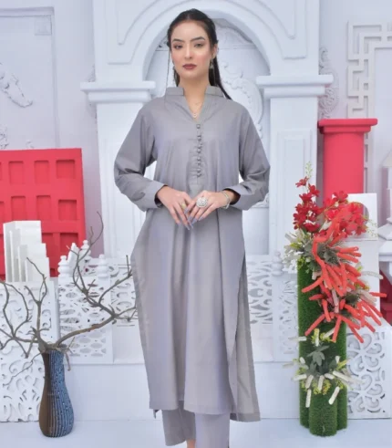Shamre Chinese collar dress