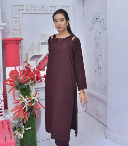 2 piece karandi pearl detailed dress