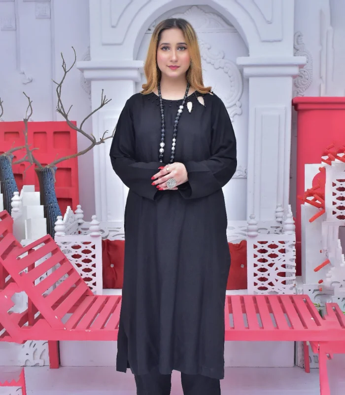 2 piece petal neck viscose dress